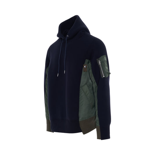 Sponge Sweat & MA-1 Classic Hoodie in Navy/Khaki