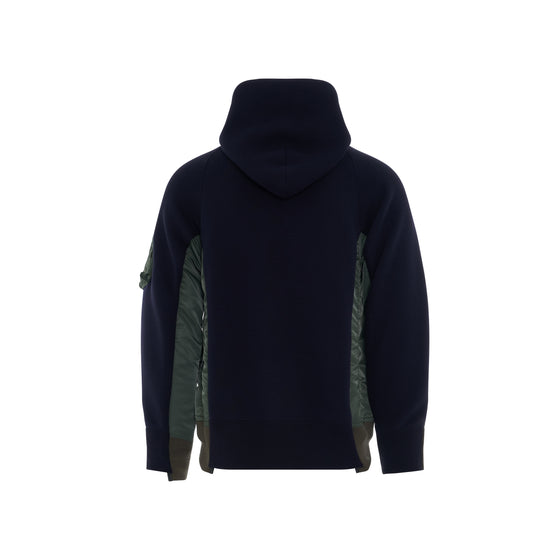 Sponge Sweat & MA-1 Classic Hoodie in Navy/Khaki