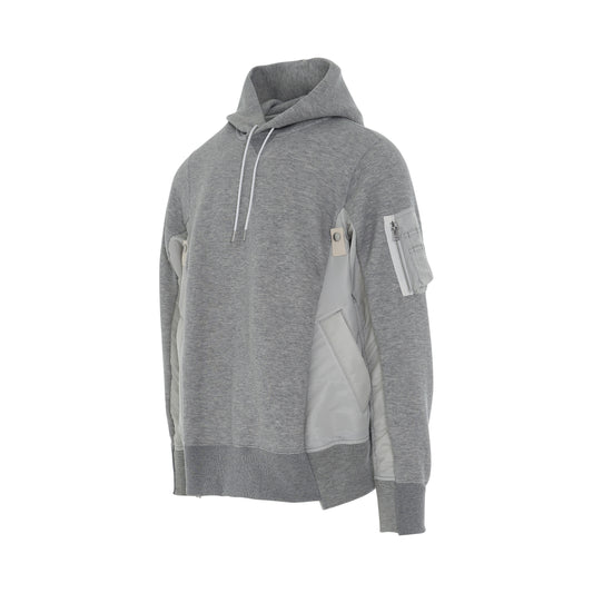 Sponge Sweat & MA-1 Classic Hoodie in Light Grey