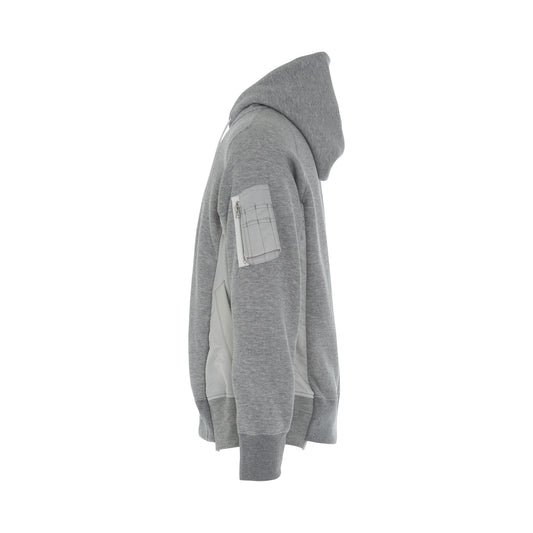 Sponge Sweat & MA-1 Classic Hoodie in Light Grey