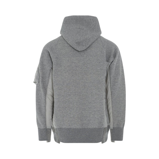 Sponge Sweat & MA-1 Classic Hoodie in Light Grey