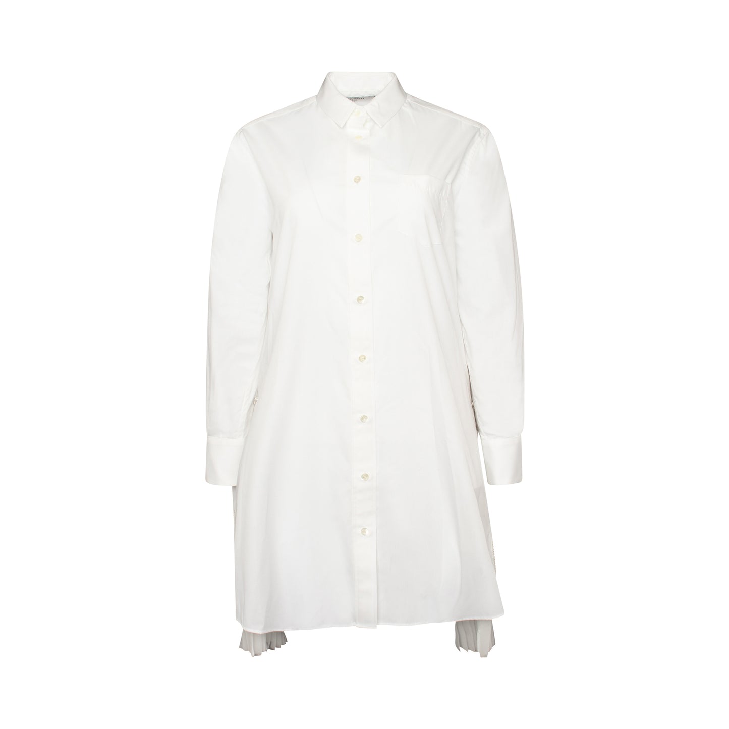 Classic Zip Shirt Dress in White