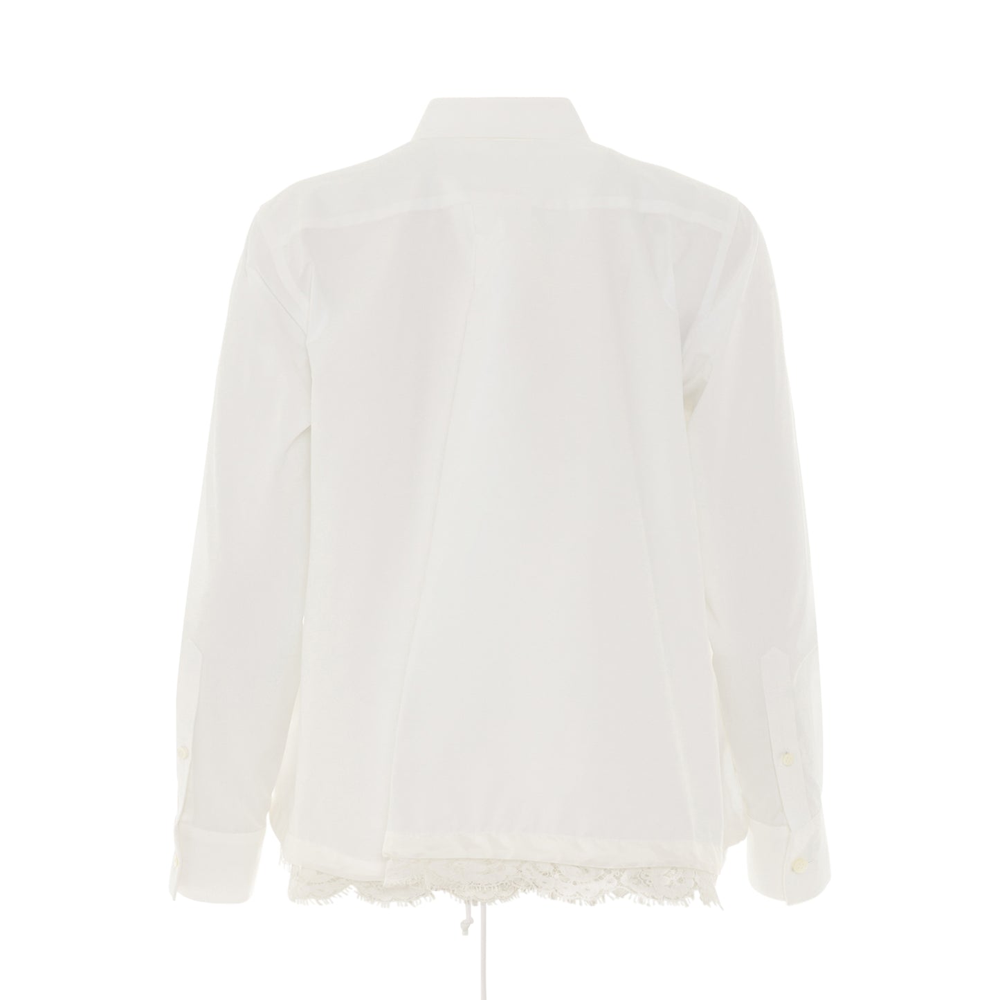 Classic Shirt with Drawstring and Lace in White