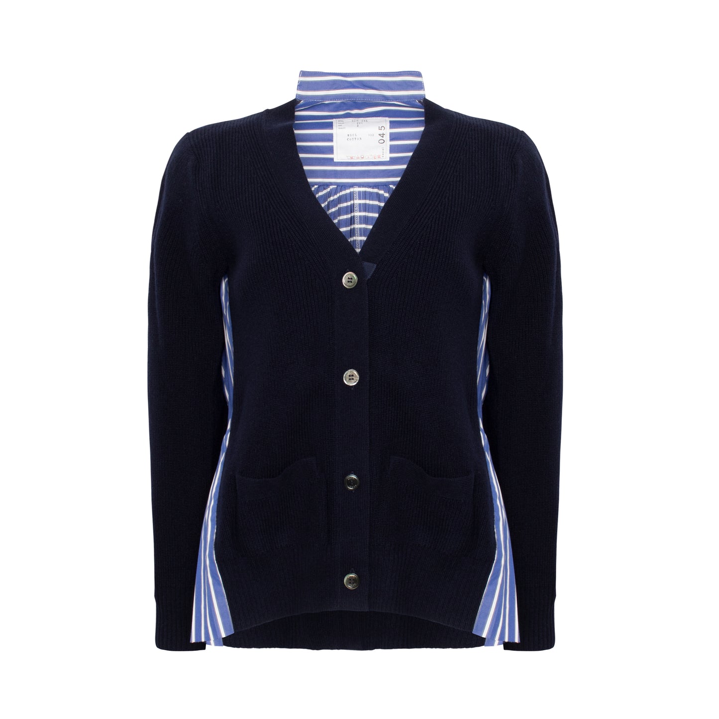 Pleated Back Cardigan in Navy