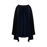 Classic Pleated Asymmetric Skirt in Black