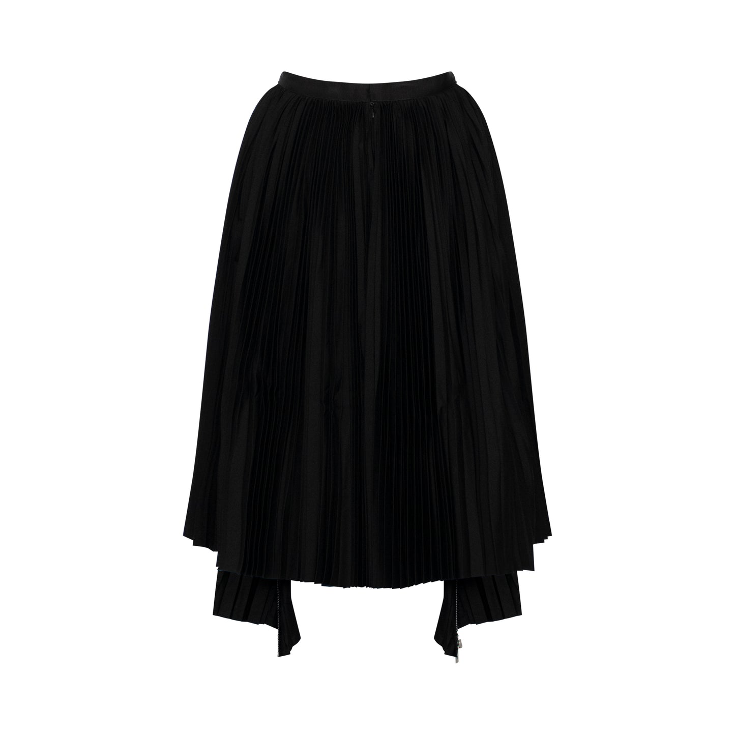 Classic Pleated Asymmetric Skirt in Black