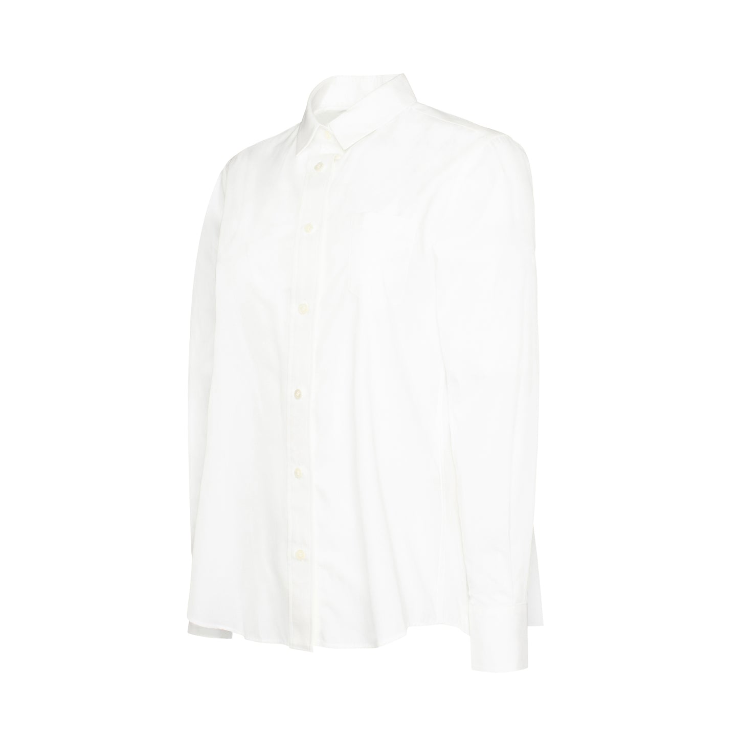 Pleated Back Shirt in White