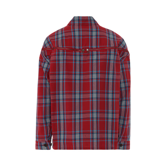 Check Shirt with Signature Zip in Red