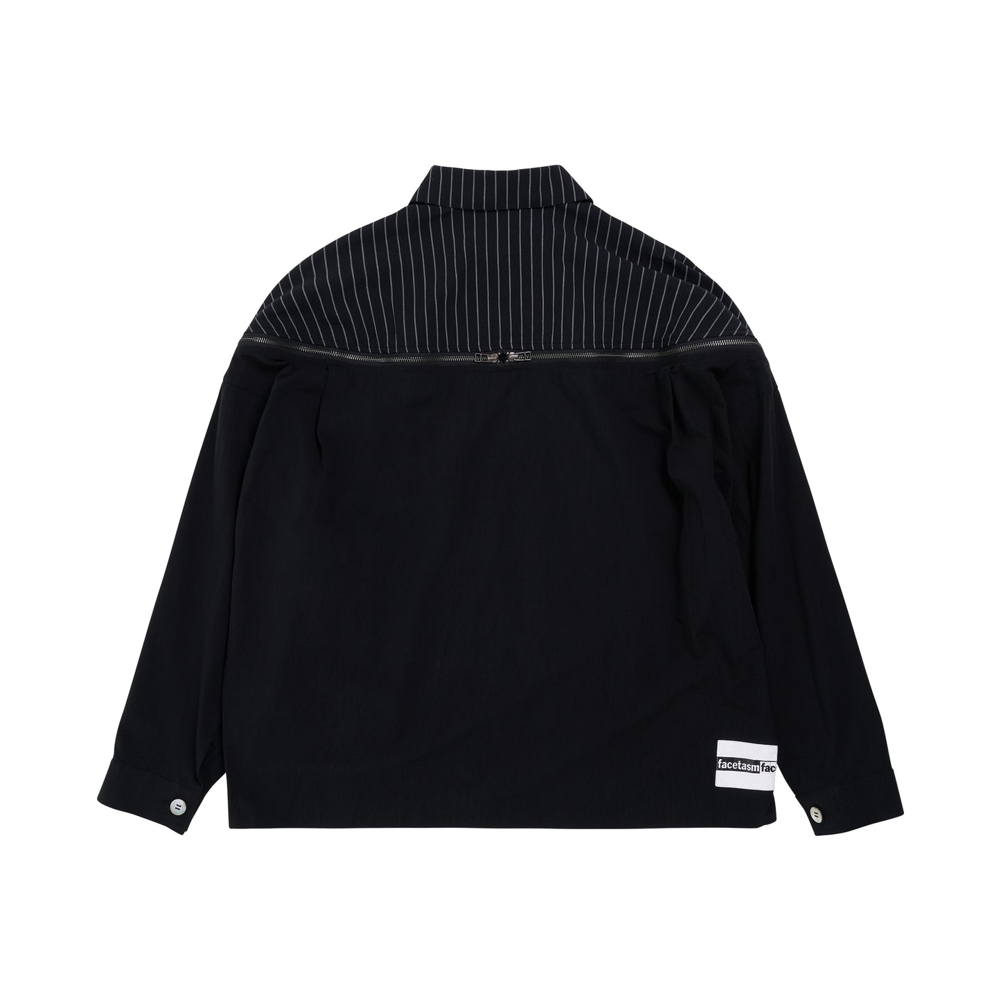 Striped Shirt with Signature Zip in Black