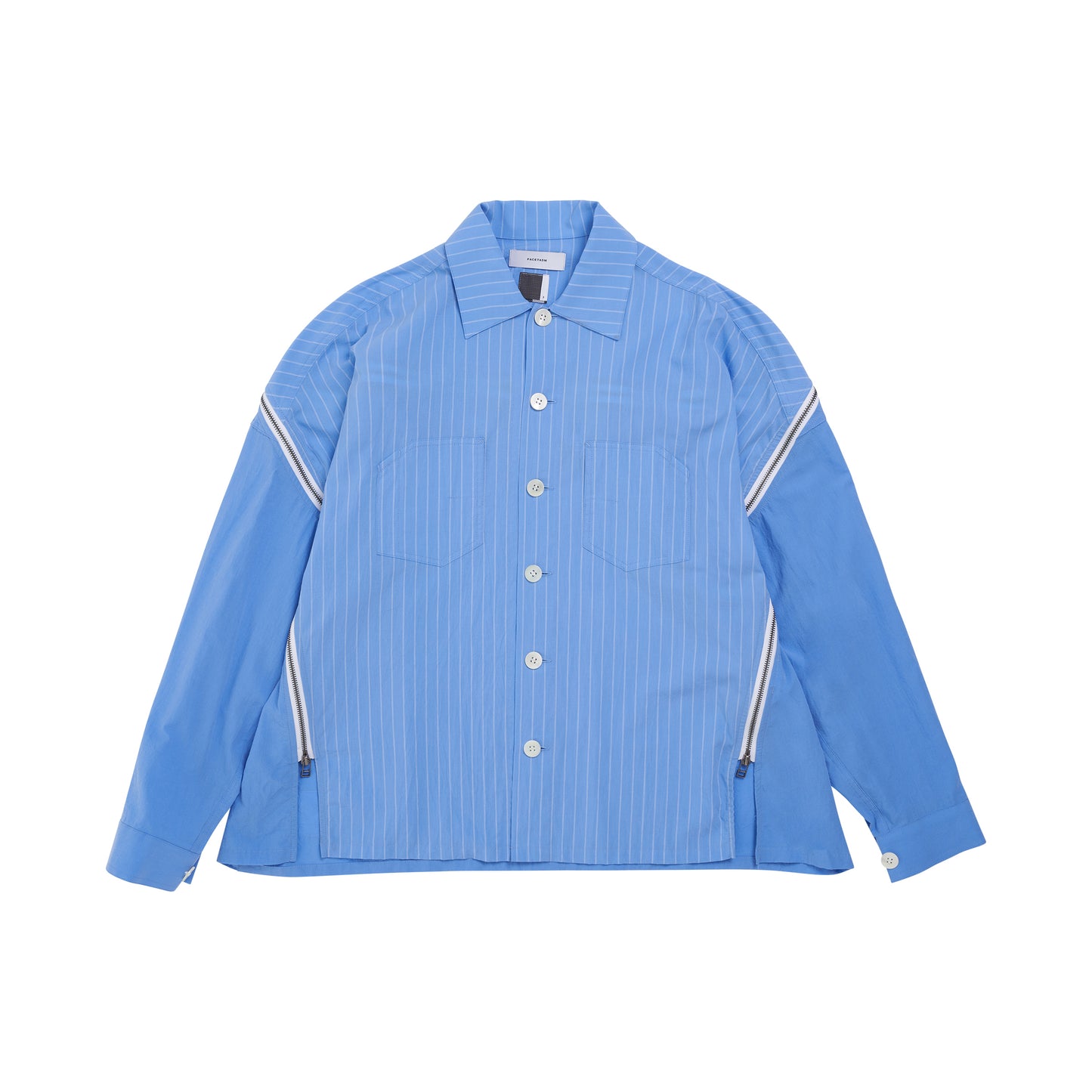 Striped Shirt with Signature Zip in Blue