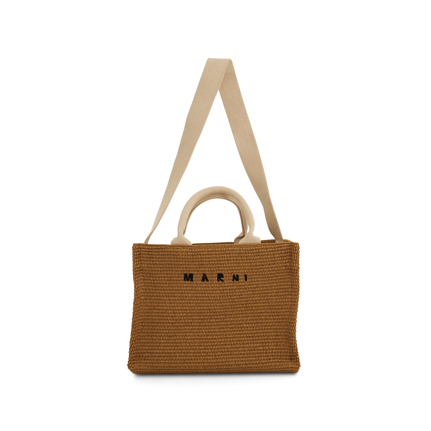 Raffia Small Tote Bag in Raw Sienna/Natural