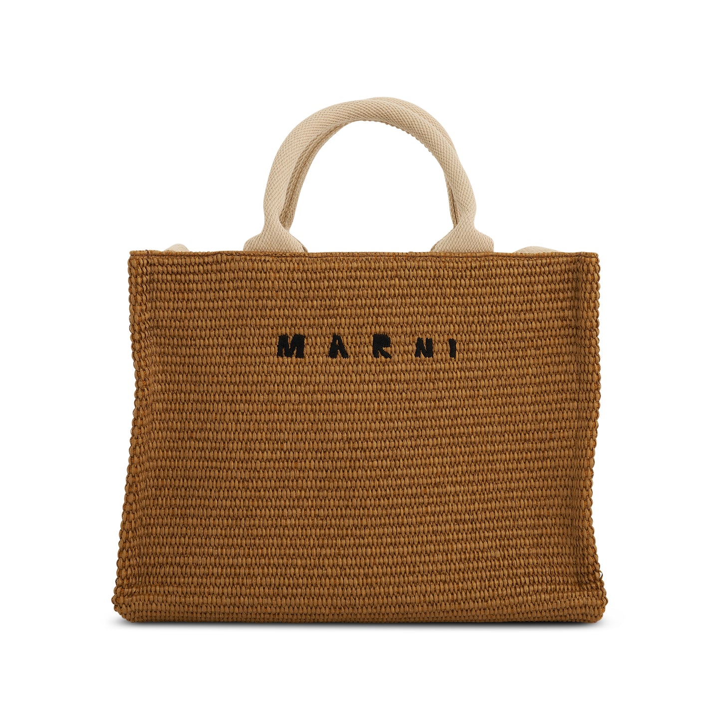 Raffia Small Tote Bag in Raw Sienna/Natural