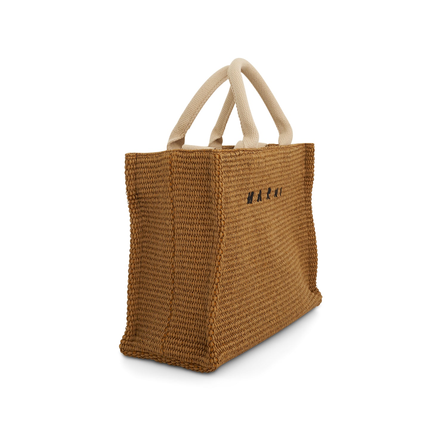 Raffia Small Tote Bag in Raw Sienna/Natural