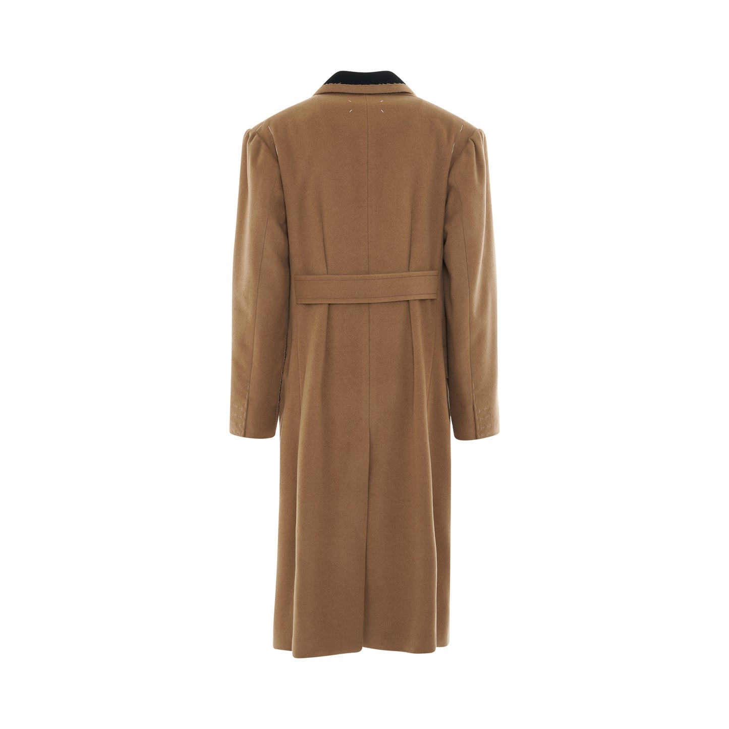 Double Breasted Wool Coat in Camel