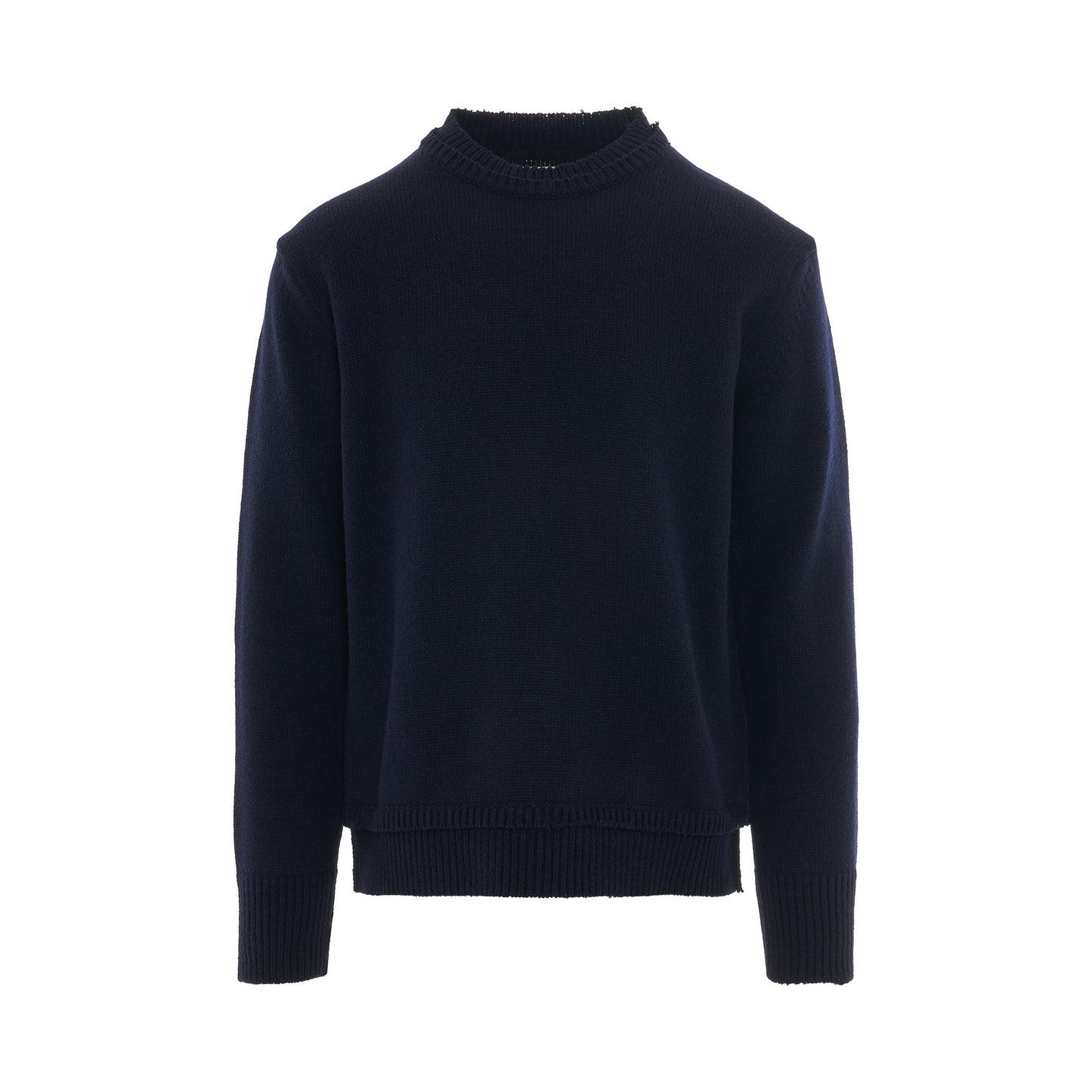 Elbow Patch Knit Sweater in Navy