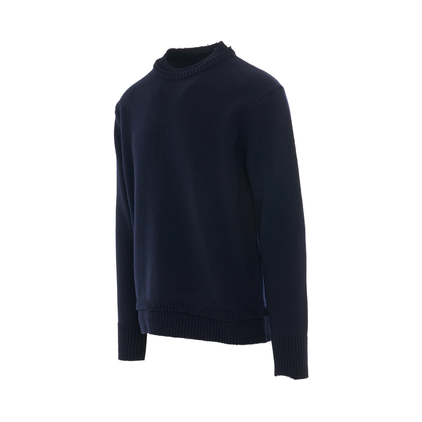 Elbow Patch Knit Sweater in Navy