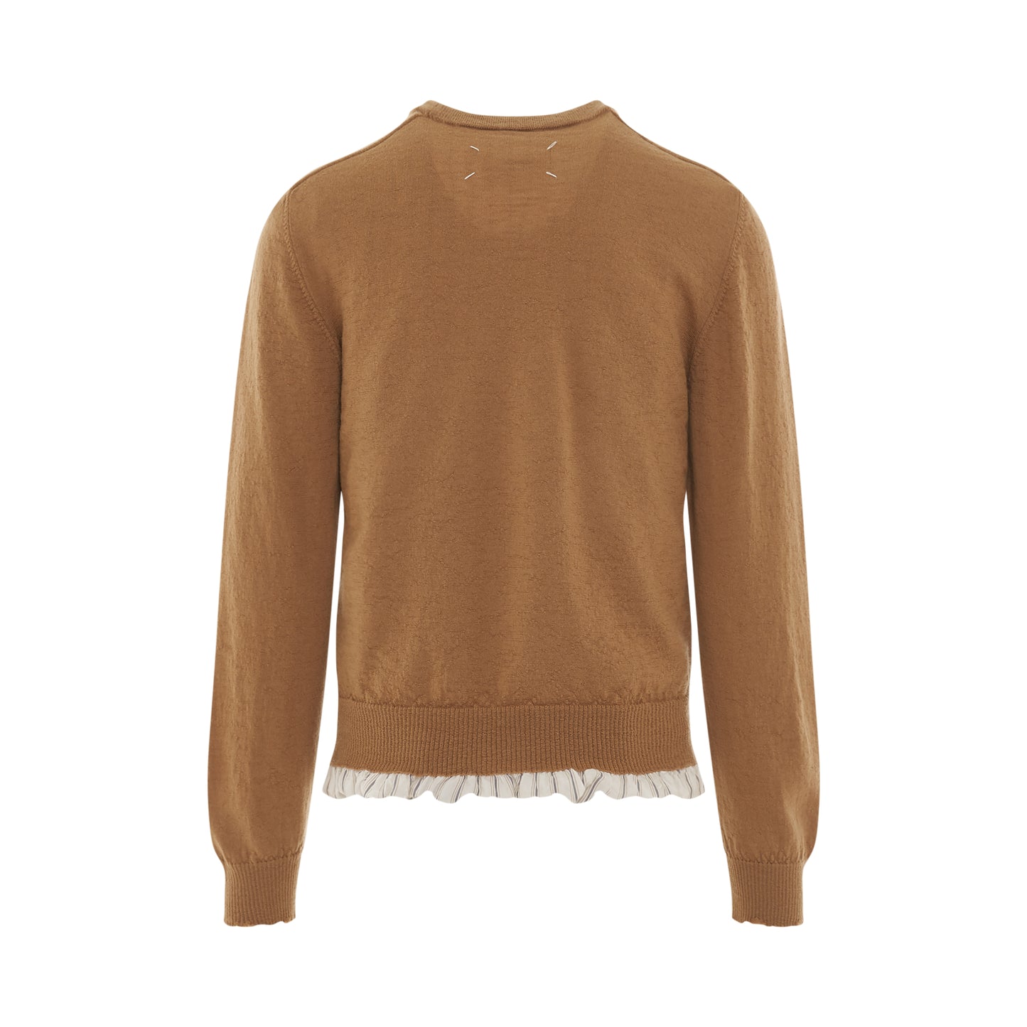 Distressed Wool Jumper in Camel