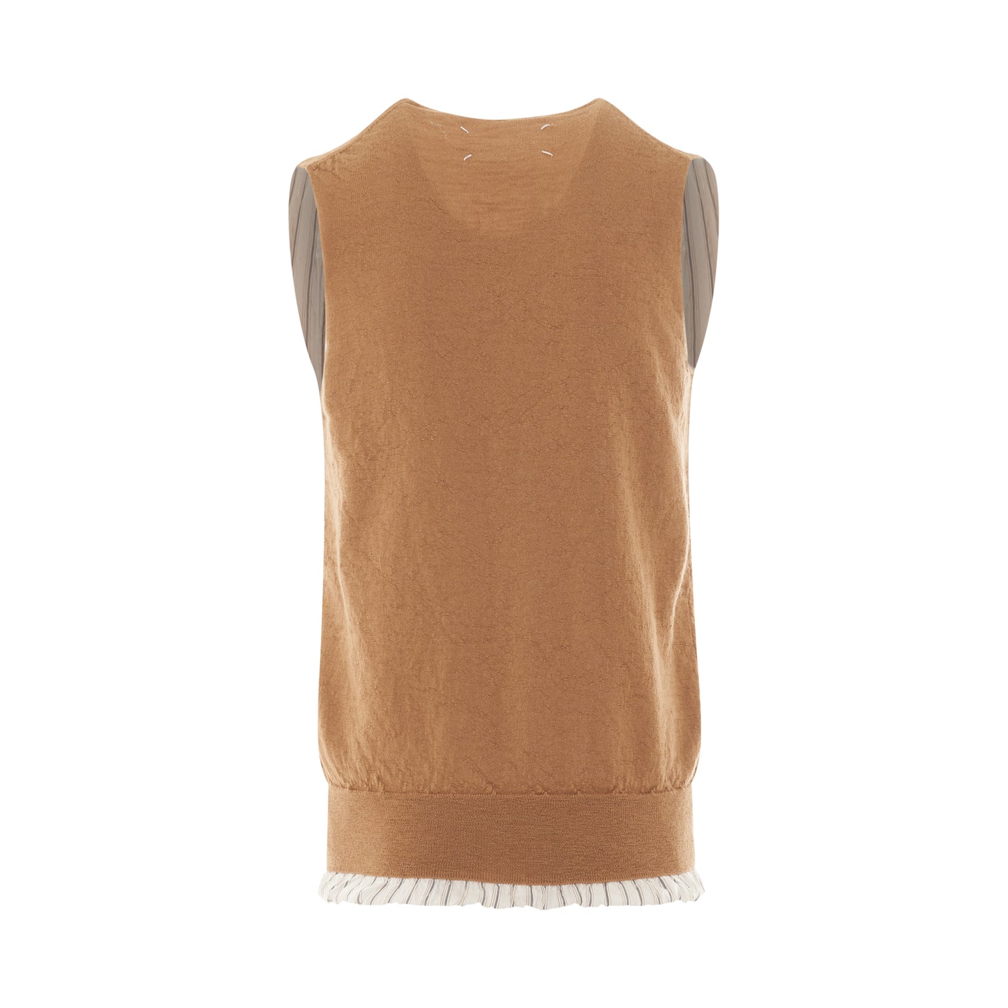 Distressed Finish Pullover Vest in Camel