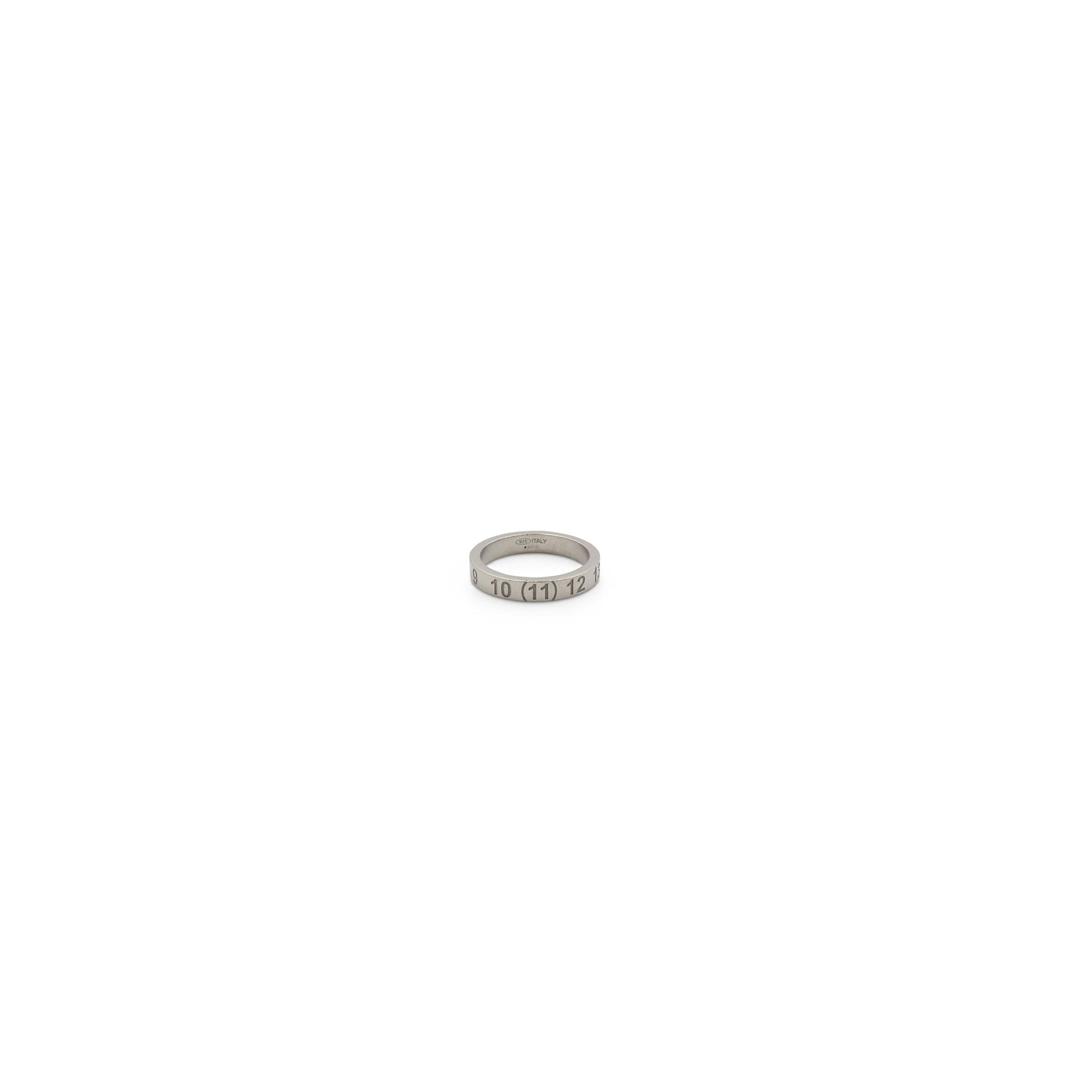 Classic Engraved Numbers Band Ring in Silver