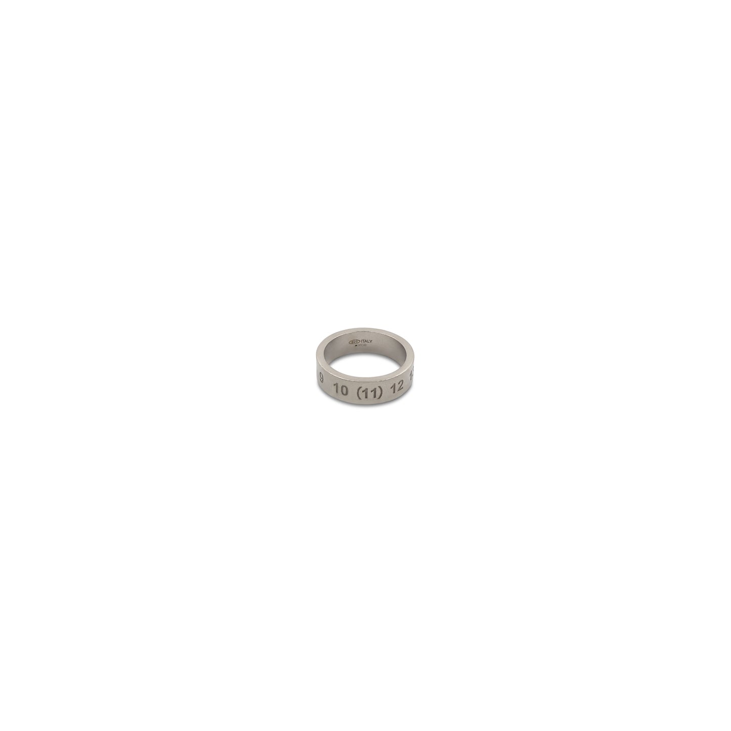 Engraved Numbers Band Ring in Silver