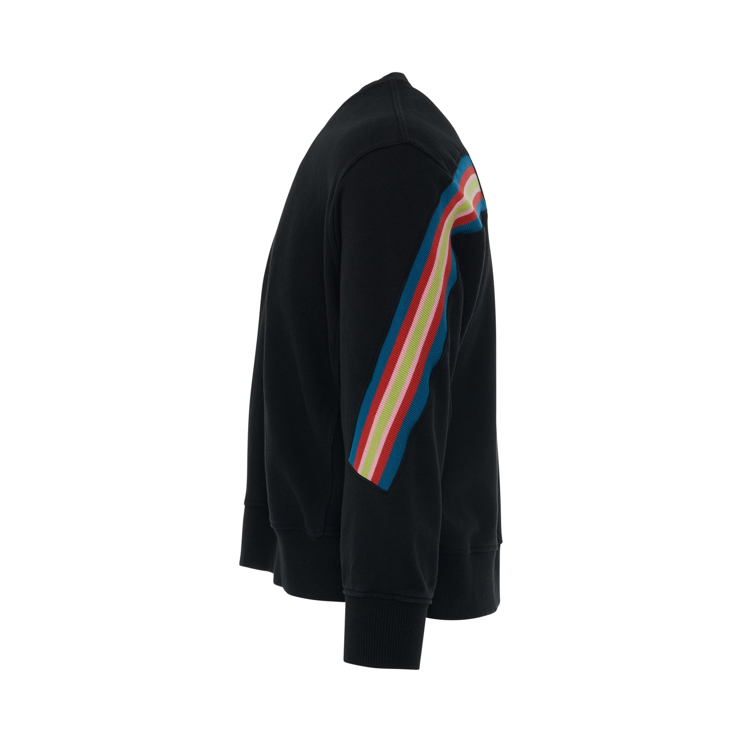 Rib XXL Oversized Sweater with Coloured Stripes in Black