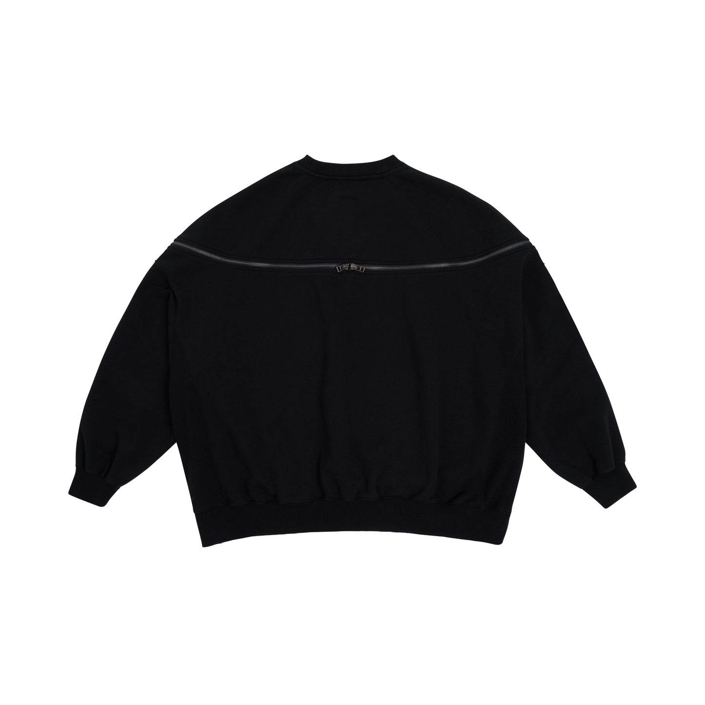 Oversized Sweater with Signature Back Zip in Black