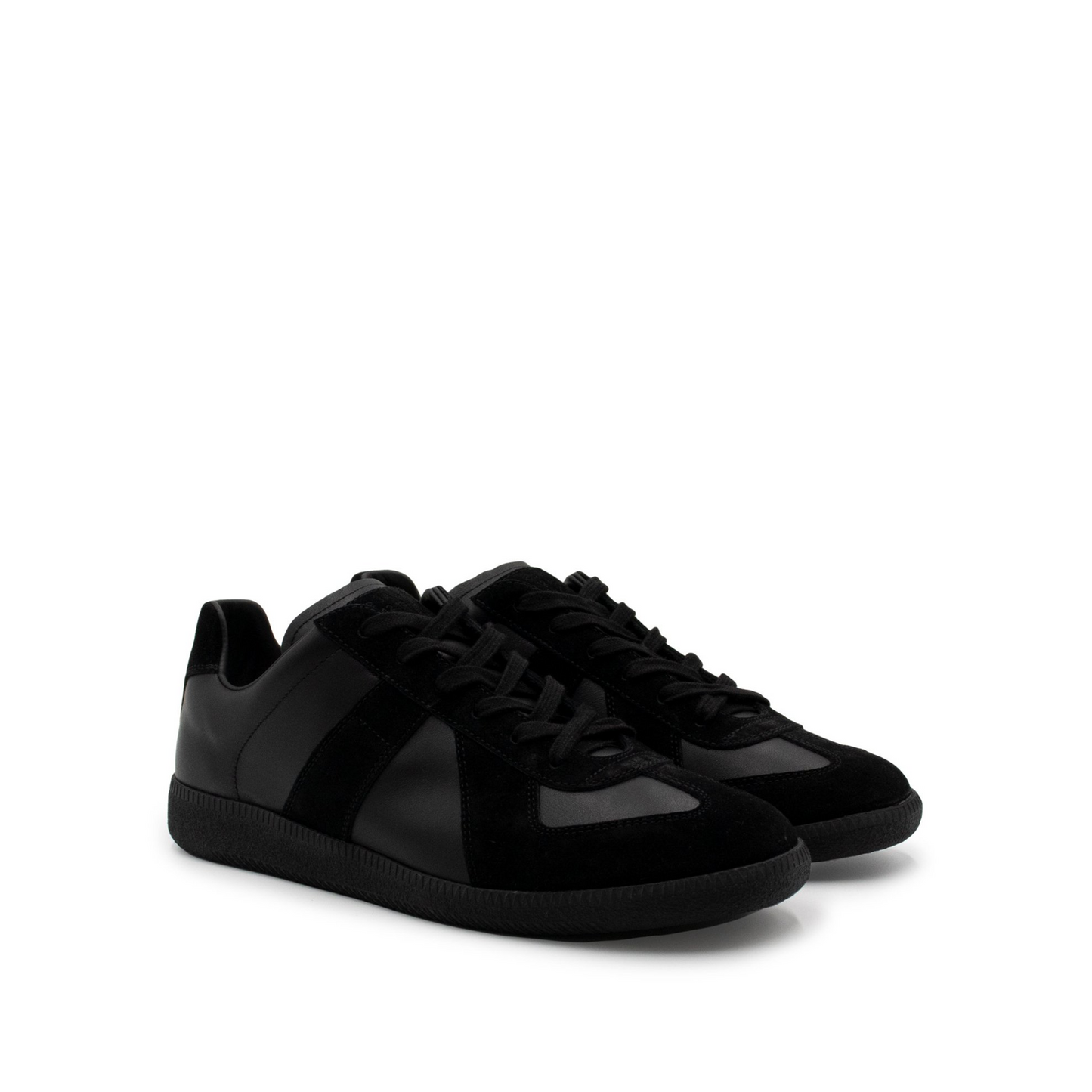 Replica Leather Sneakers in Black