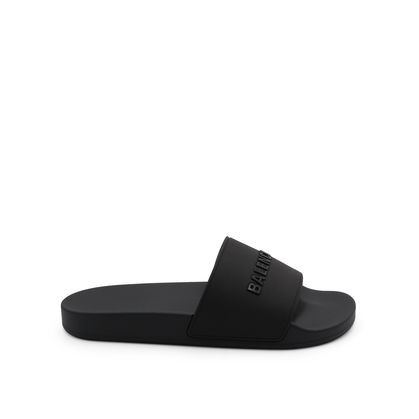 Logo Rubber Sandals in Black