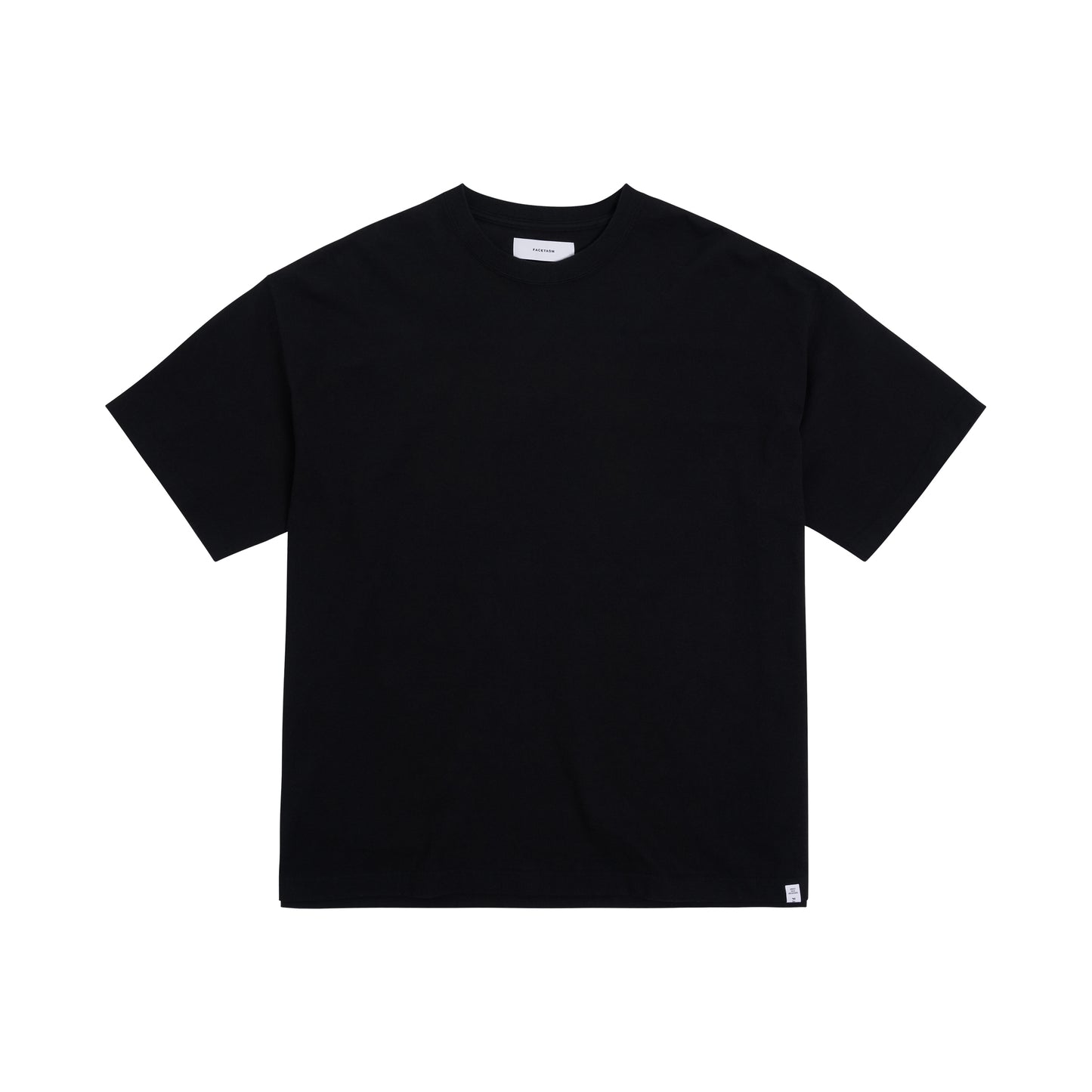 Signature Knitted Rib Big T-Shirt in Black