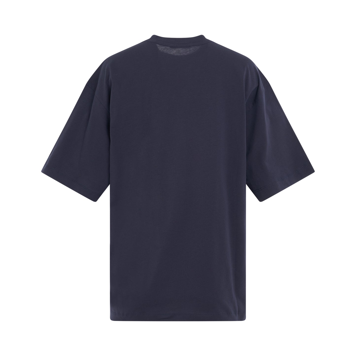 Plain Cotton Logo T-Shirt in Blue/Black