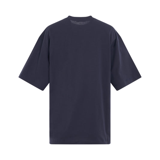 Plain Cotton Logo T-Shirt in Blue/Black