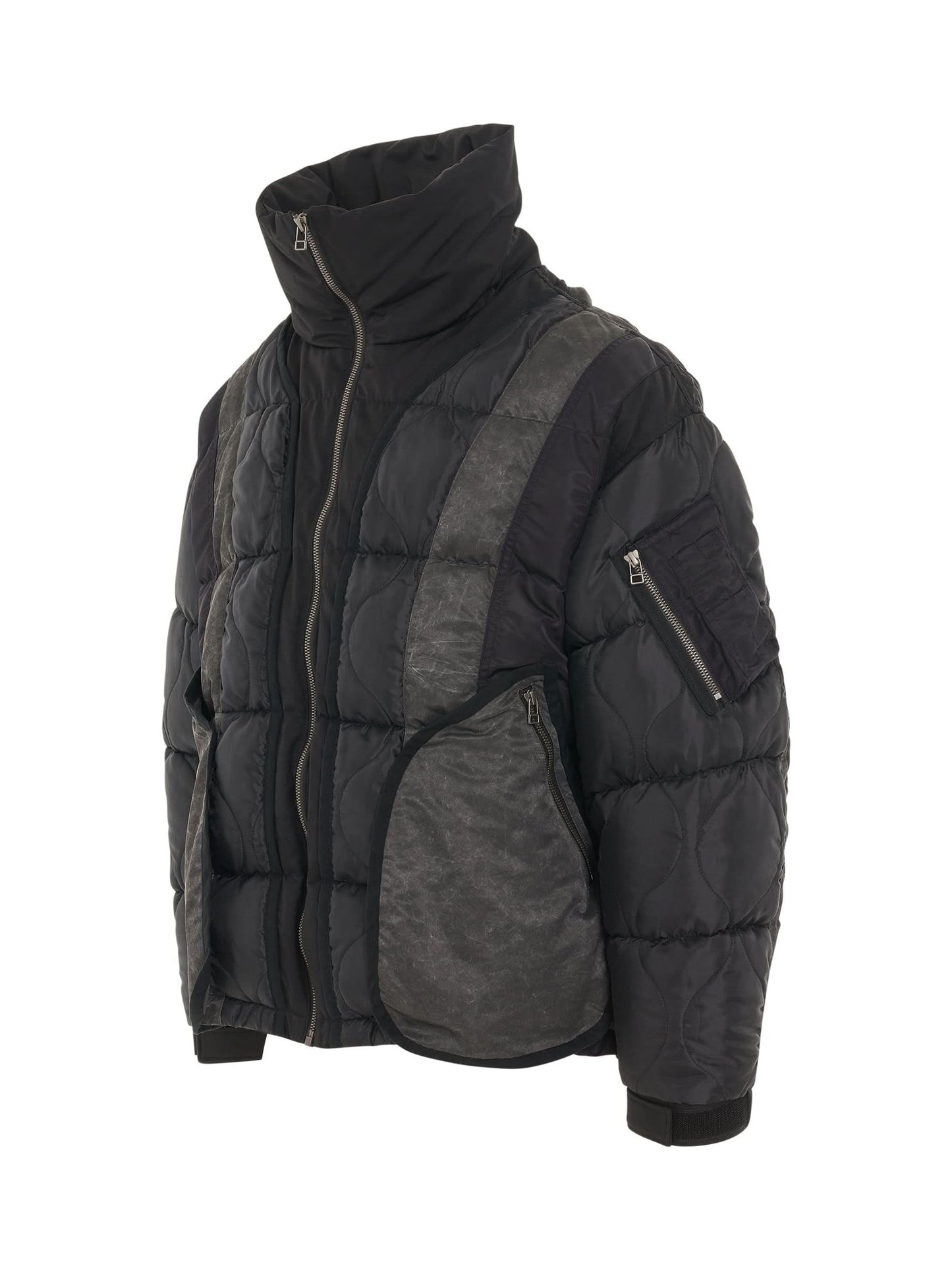 Quilted Down Jacket in Black