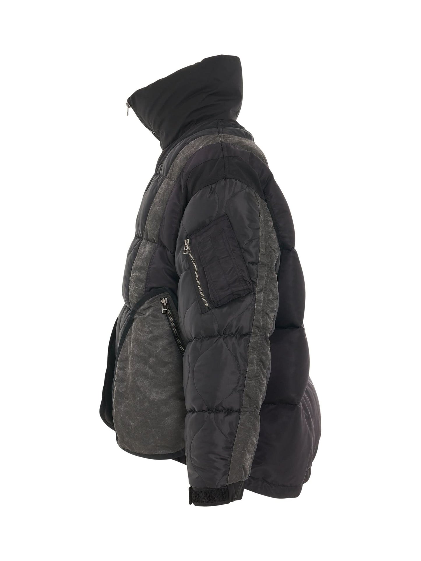 Quilted Down Jacket in Black