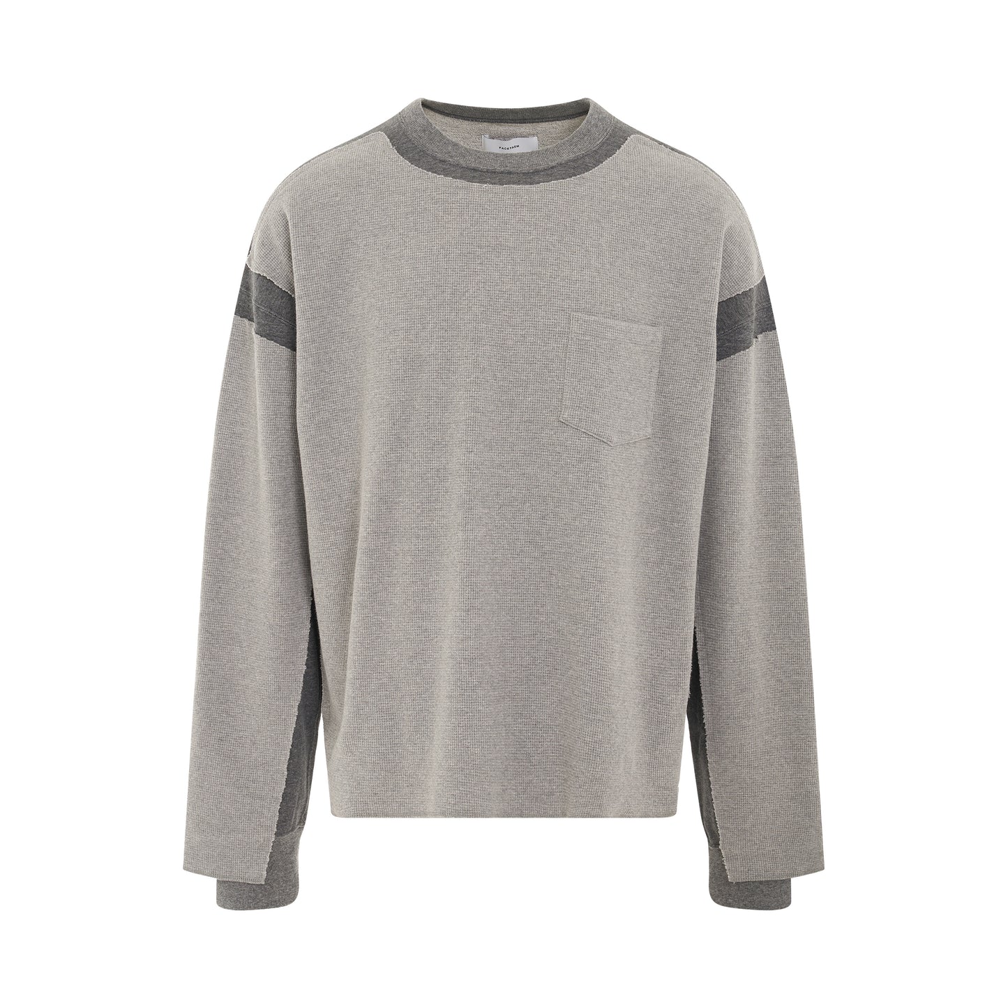 Layered Waffle Sweatshirt in Grey