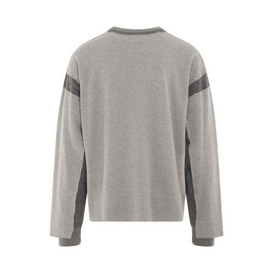 Layered Waffle Sweatshirt in Grey