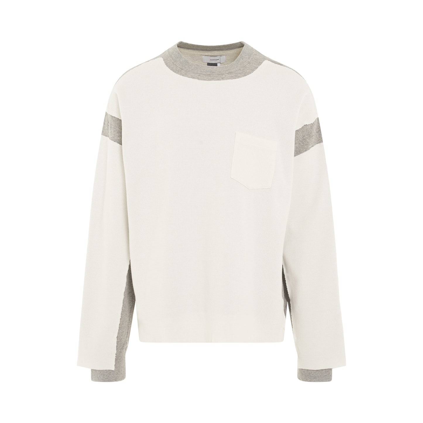 White discount waffle sweatshirt