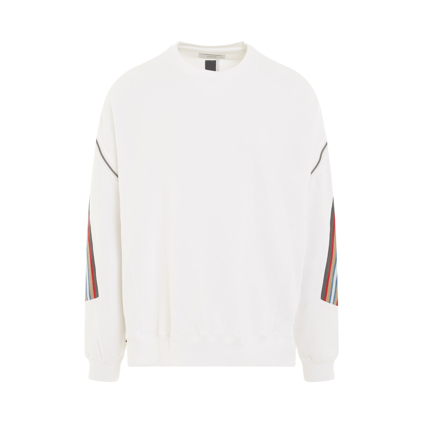 Zipper Rib Sweatshirt in White