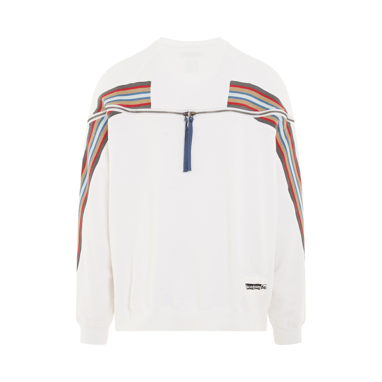 Zipper Rib Sweatshirt in White