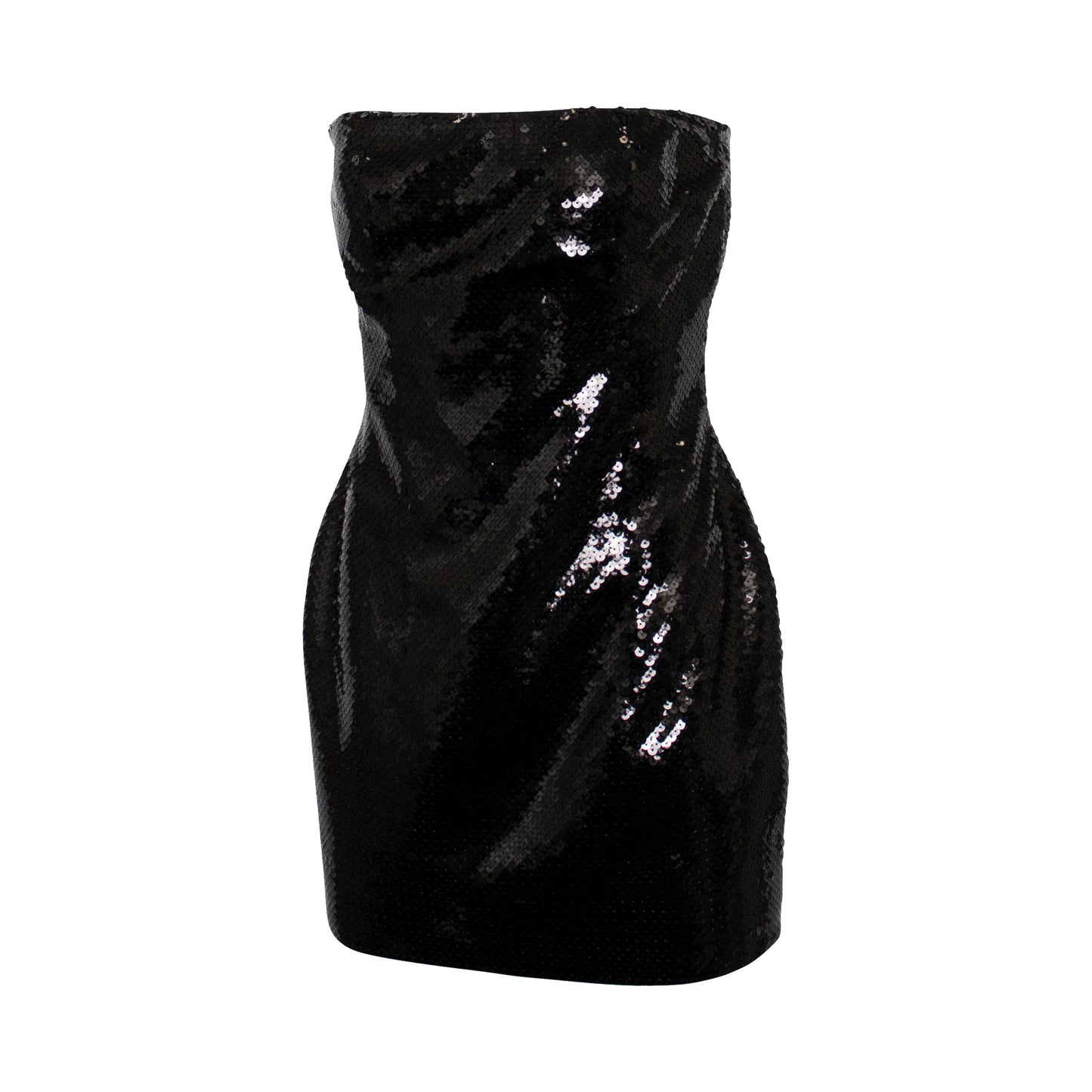Sequin Bustier Mini Dress in Black