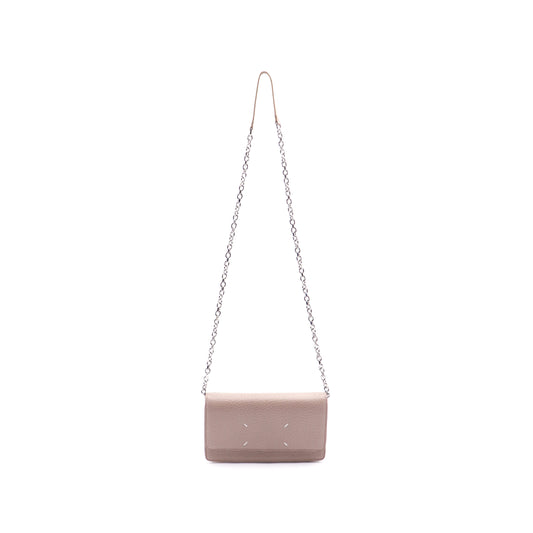 Four Stitch Wallet On Chain Clutch Bag in Mauve