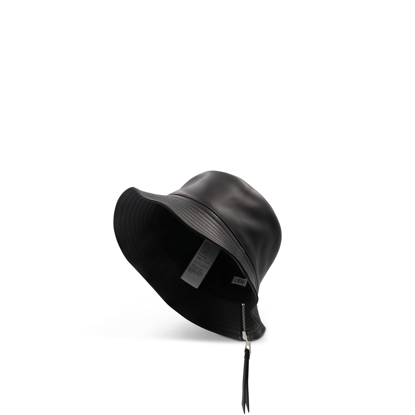 Fisherman Hat in Nappa Calfskin in Black