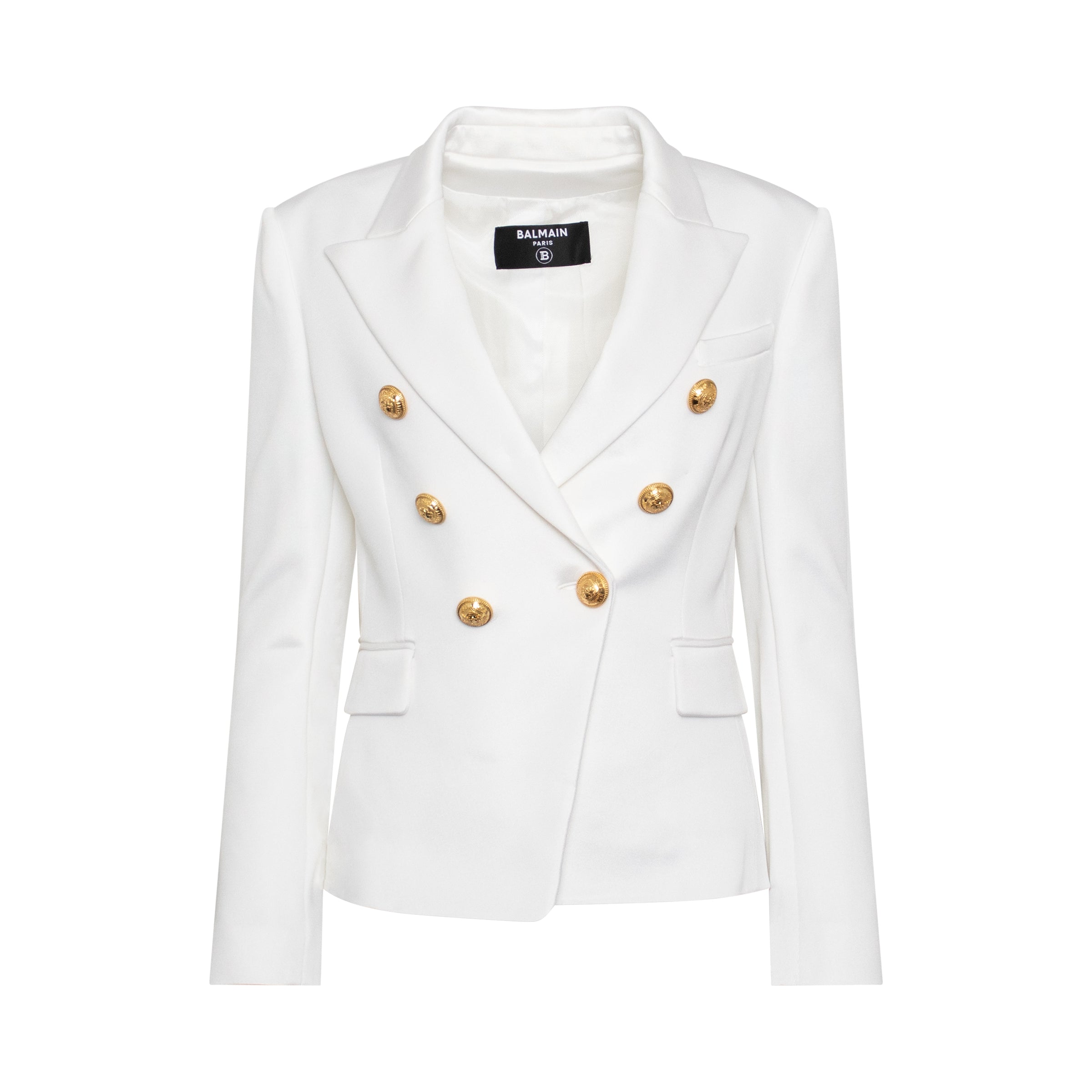 Double Breasted Jersey Blazer in White