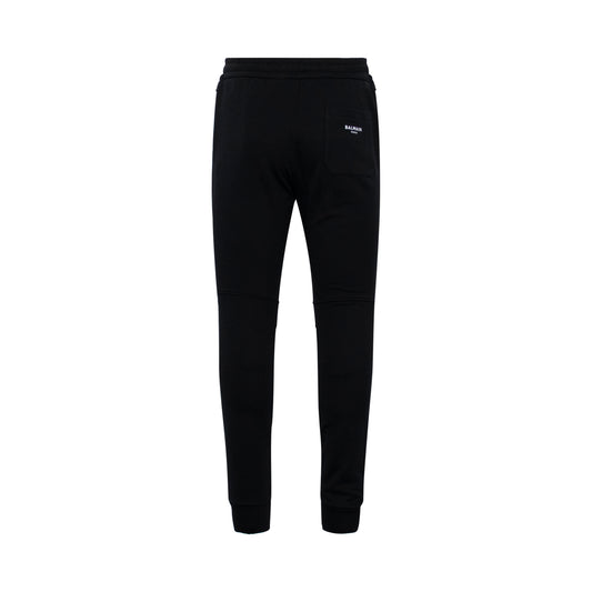 Flocked Logo Sweatpants in Black