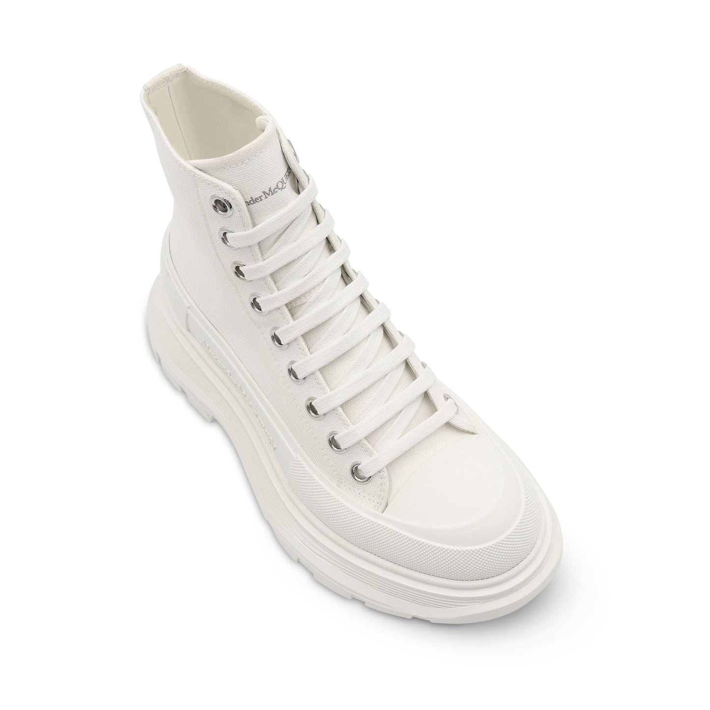 Tread Slick Canvas Lace-Up Boots in White