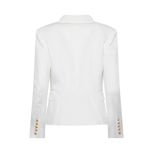 Double Breasted Jersey Blazer in White