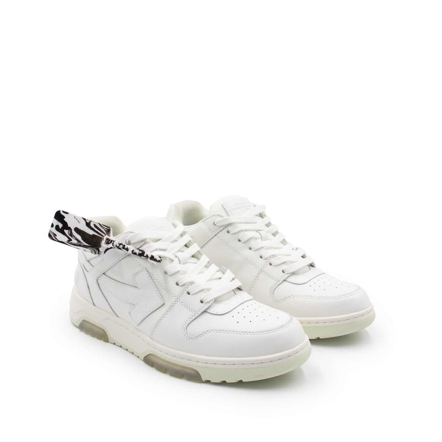 Out Of Office Calf Leather Sneaker in White/White