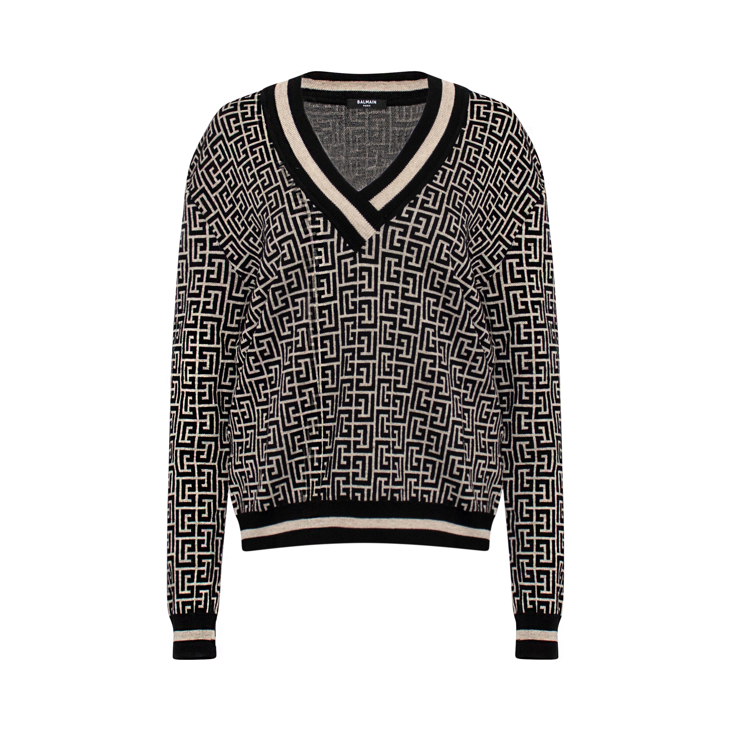 Monogram Jacquard Sweater in Ivory