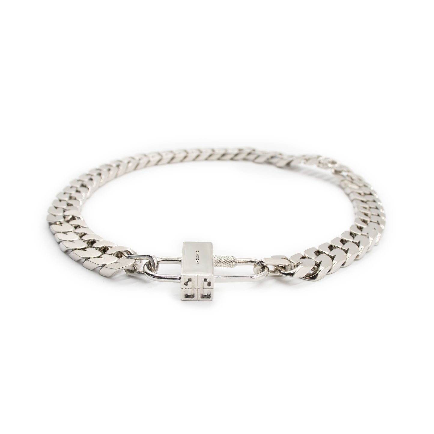 Givenchy G Chain Lock Small Necklace Silver