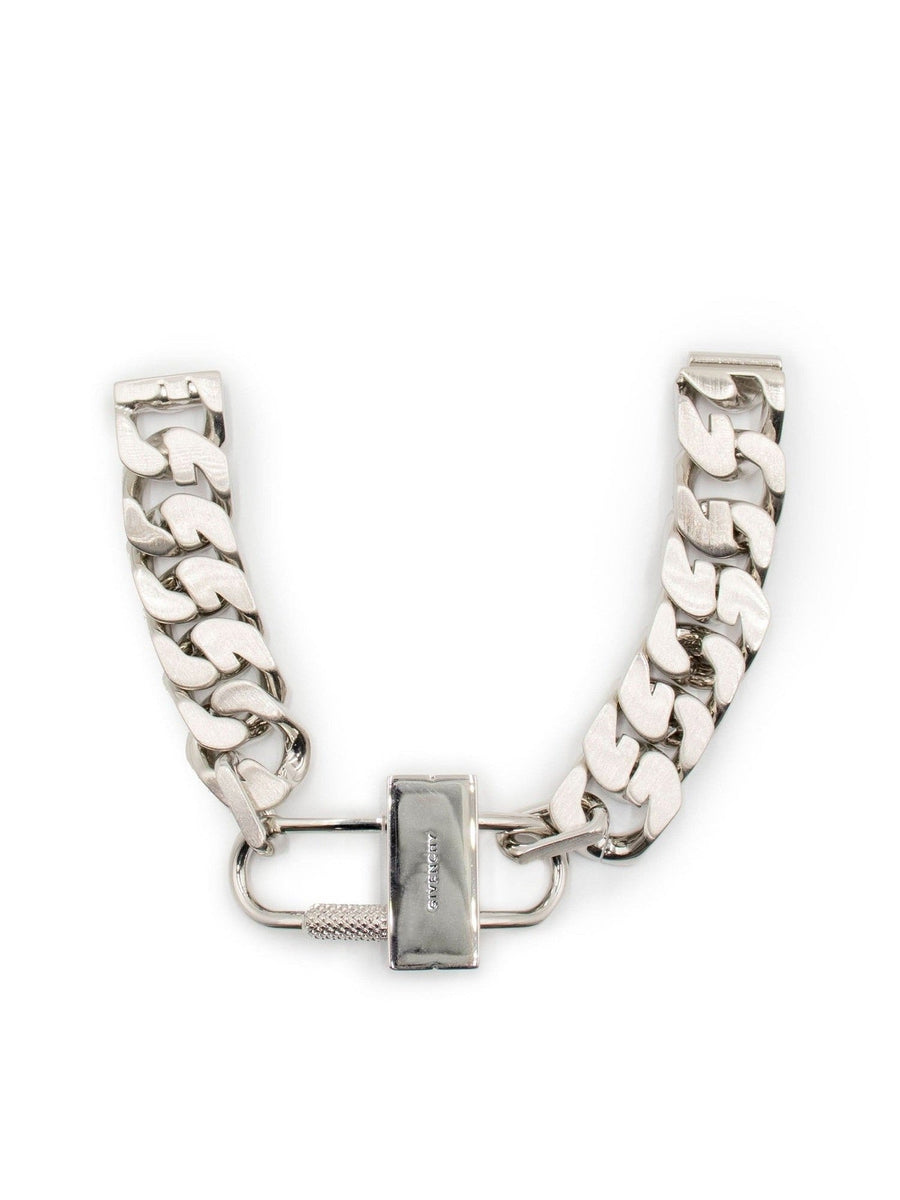 G Chain Lock Small Silver Bracelet in Silver