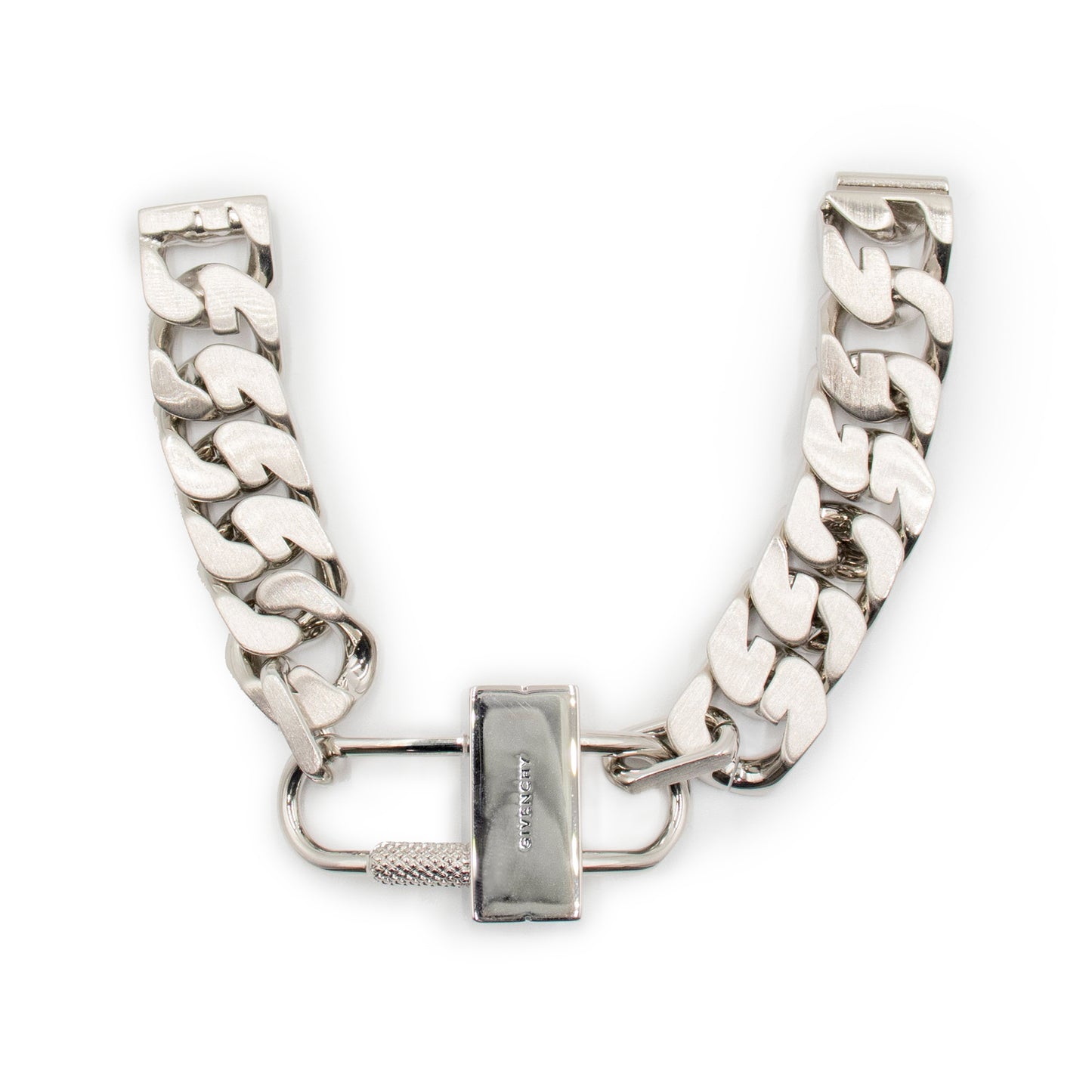 G Chain Lock Small Silver Bracelet in Silver